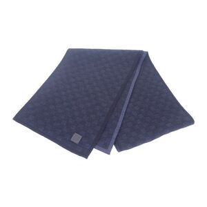 Louis Vuitton Neo Petit Damier M77987 Scarf Wool Leather Navy Men's Women's [AB